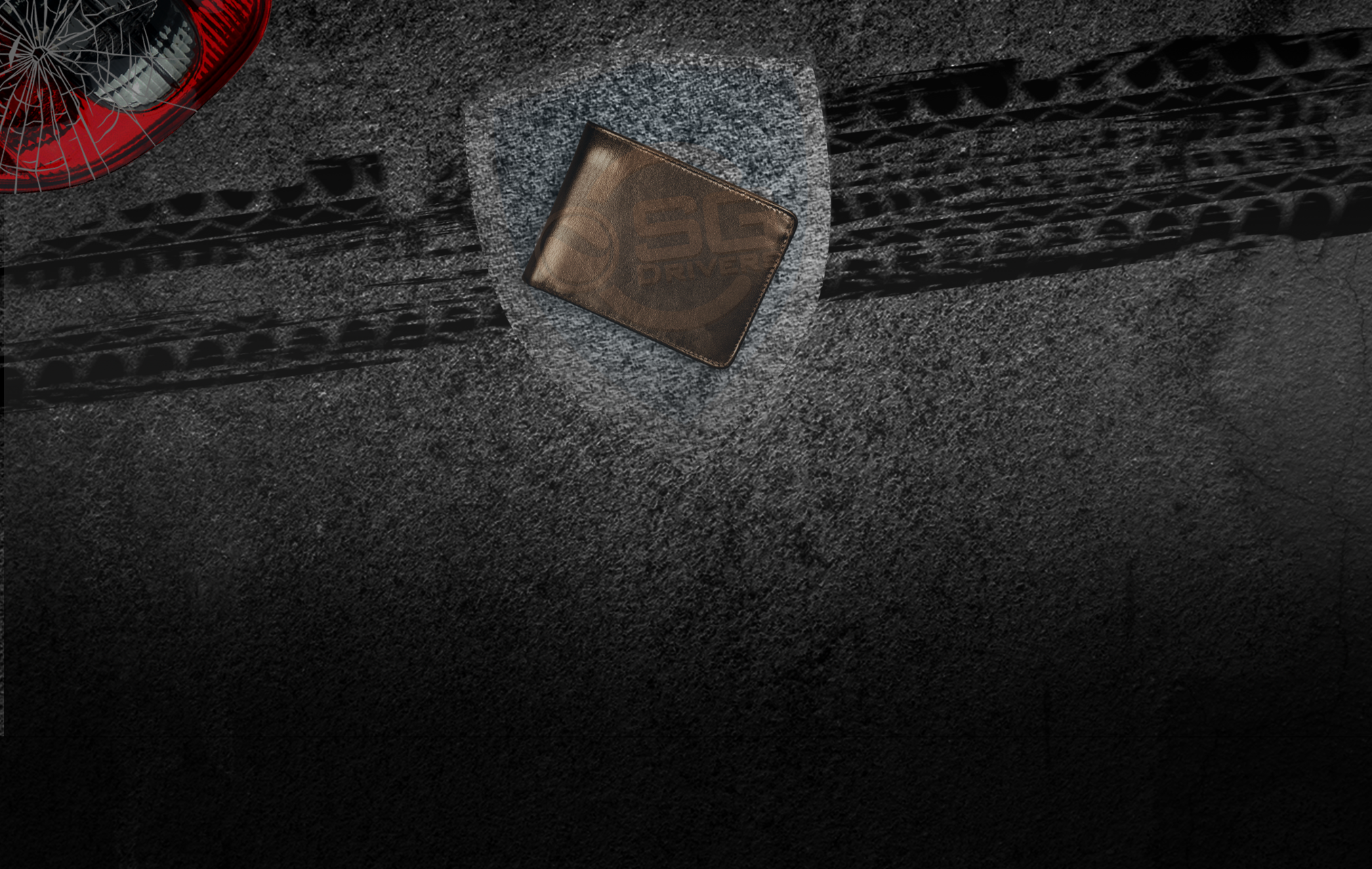 skid mark with shield wallet landscape